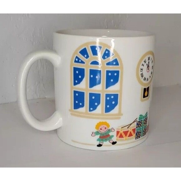 Vintage Avon Holiday Mug Santa and Reindeer Decorating Christmas Holiday Tree - Picture 3 of 5